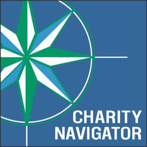 Compass logo with text "Charity Navigator" on blue background.
